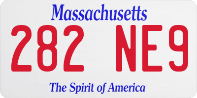 MA license plate 282NE9