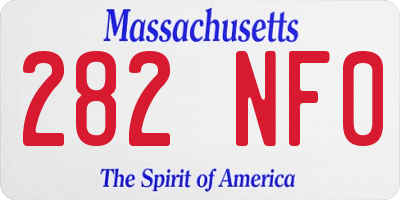 MA license plate 282NF0