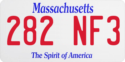 MA license plate 282NF3