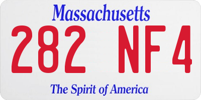 MA license plate 282NF4