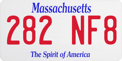 MA license plate 282NF8