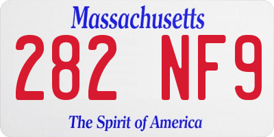 MA license plate 282NF9