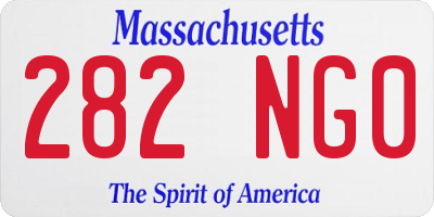 MA license plate 282NG0