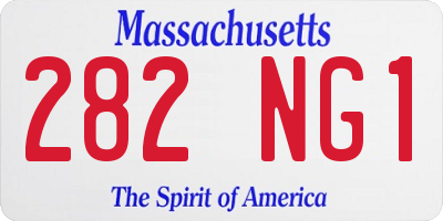 MA license plate 282NG1
