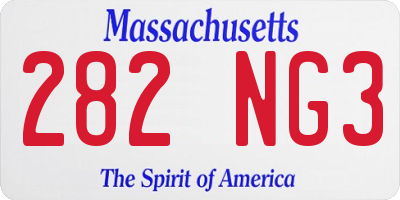 MA license plate 282NG3