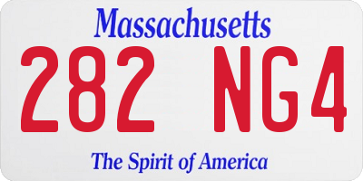 MA license plate 282NG4