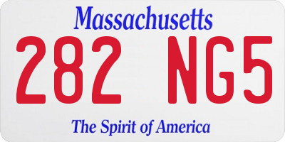MA license plate 282NG5