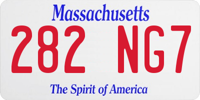 MA license plate 282NG7