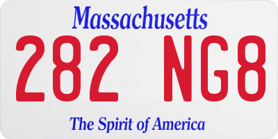 MA license plate 282NG8