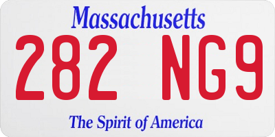 MA license plate 282NG9