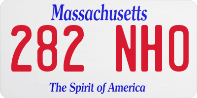 MA license plate 282NH0