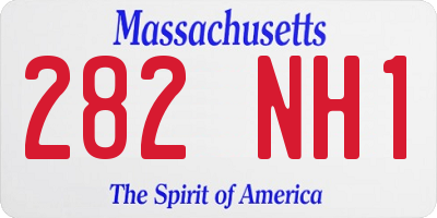 MA license plate 282NH1