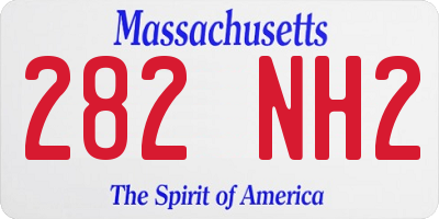 MA license plate 282NH2