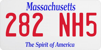 MA license plate 282NH5