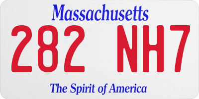 MA license plate 282NH7
