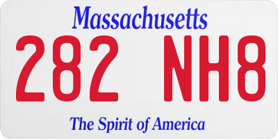 MA license plate 282NH8