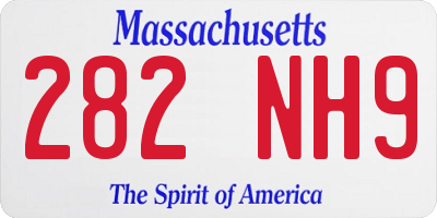 MA license plate 282NH9