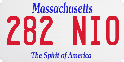 MA license plate 282NI0