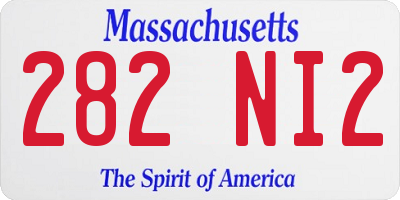 MA license plate 282NI2