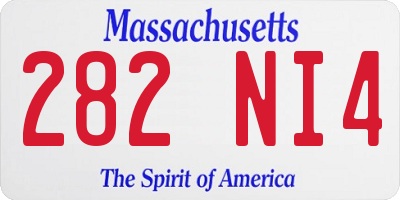 MA license plate 282NI4
