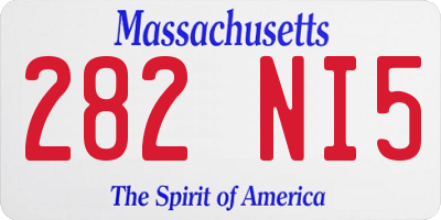MA license plate 282NI5
