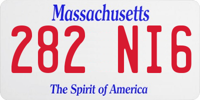 MA license plate 282NI6