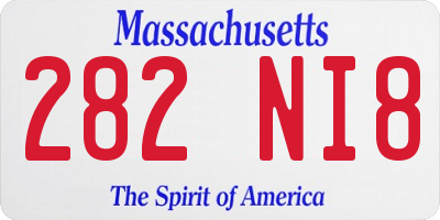 MA license plate 282NI8