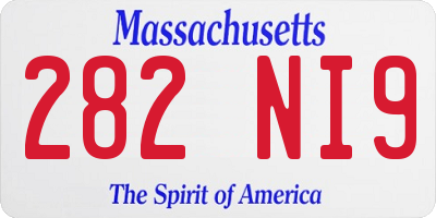 MA license plate 282NI9