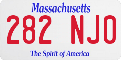 MA license plate 282NJ0