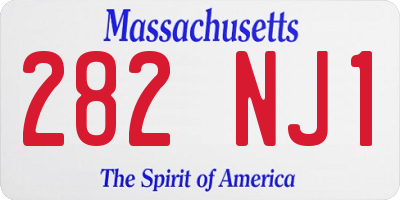 MA license plate 282NJ1