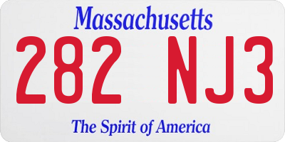 MA license plate 282NJ3