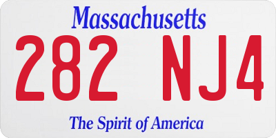 MA license plate 282NJ4