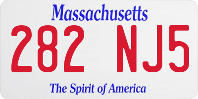 MA license plate 282NJ5