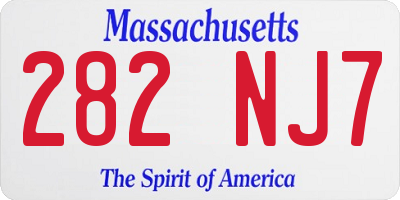 MA license plate 282NJ7