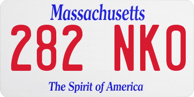 MA license plate 282NK0
