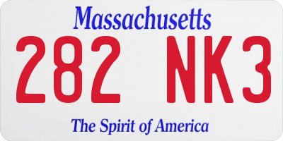 MA license plate 282NK3