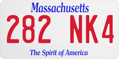 MA license plate 282NK4