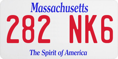 MA license plate 282NK6