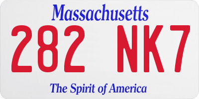 MA license plate 282NK7