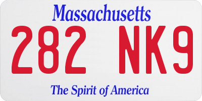 MA license plate 282NK9