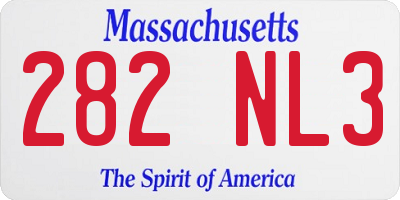 MA license plate 282NL3