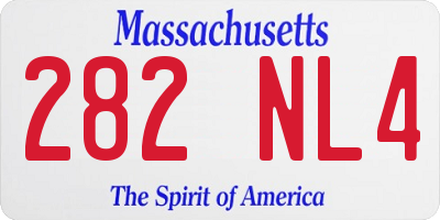 MA license plate 282NL4