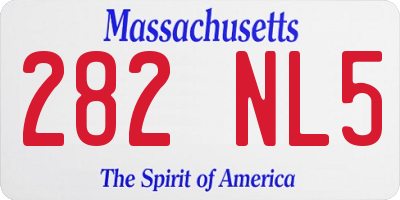 MA license plate 282NL5