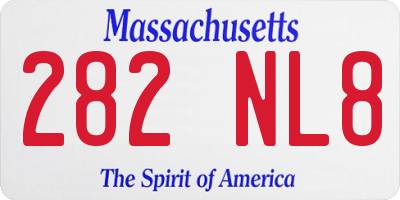 MA license plate 282NL8