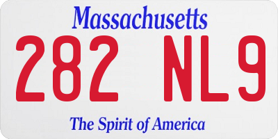 MA license plate 282NL9