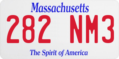 MA license plate 282NM3