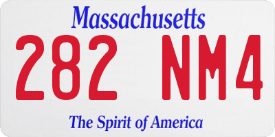 MA license plate 282NM4