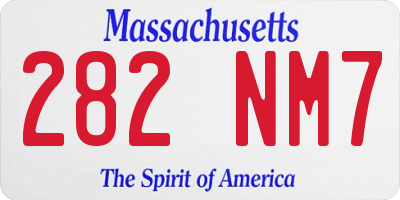 MA license plate 282NM7