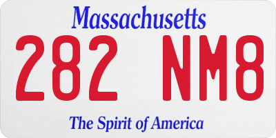 MA license plate 282NM8