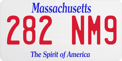 MA license plate 282NM9